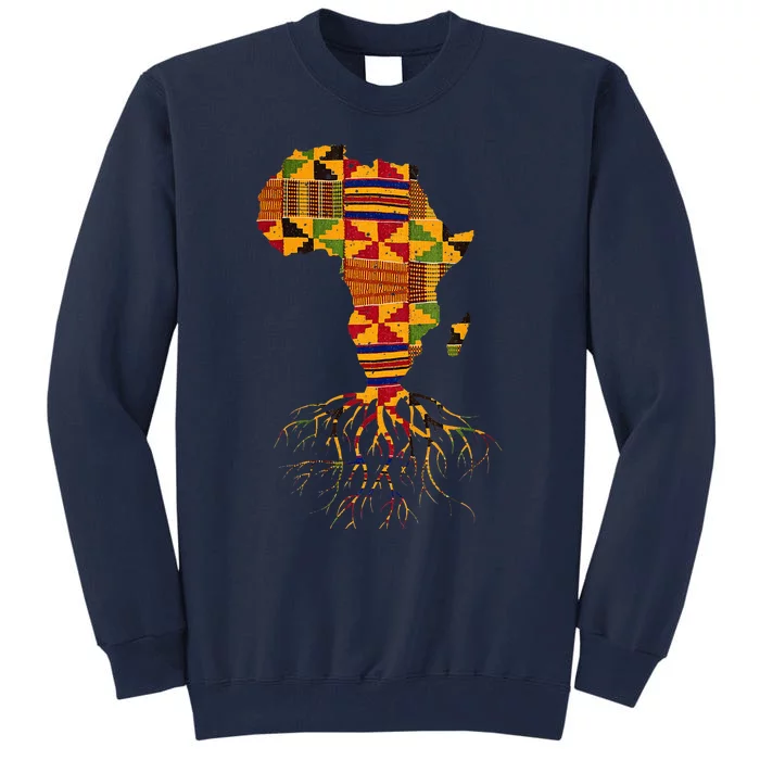 Cool Africa Map Traditional Kente Cloth African Roots Tall Sweatshirt