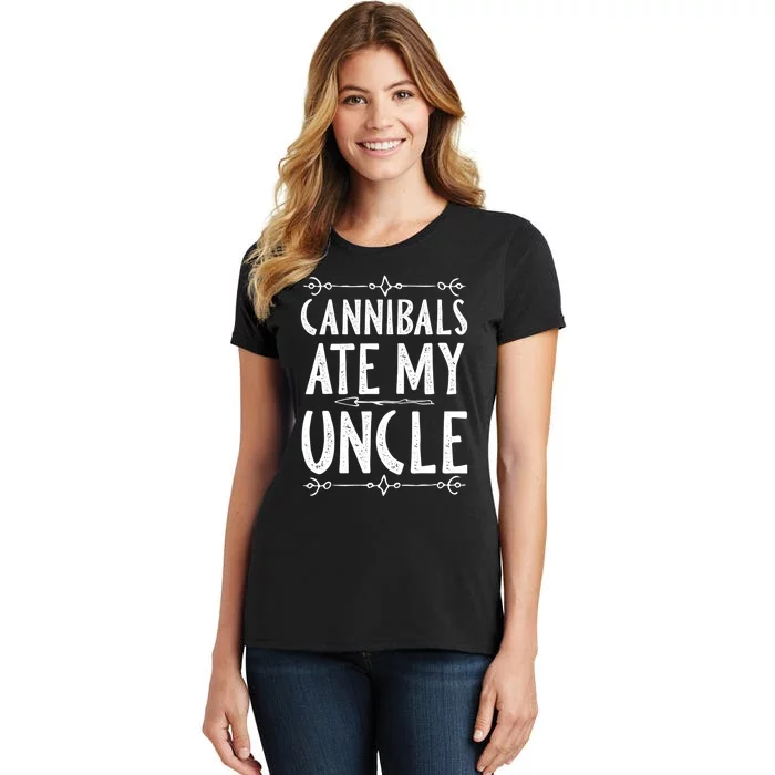 Cannibals Ate My Uncle Joe Biden Satire Trump 2024 Women's T-Shirt