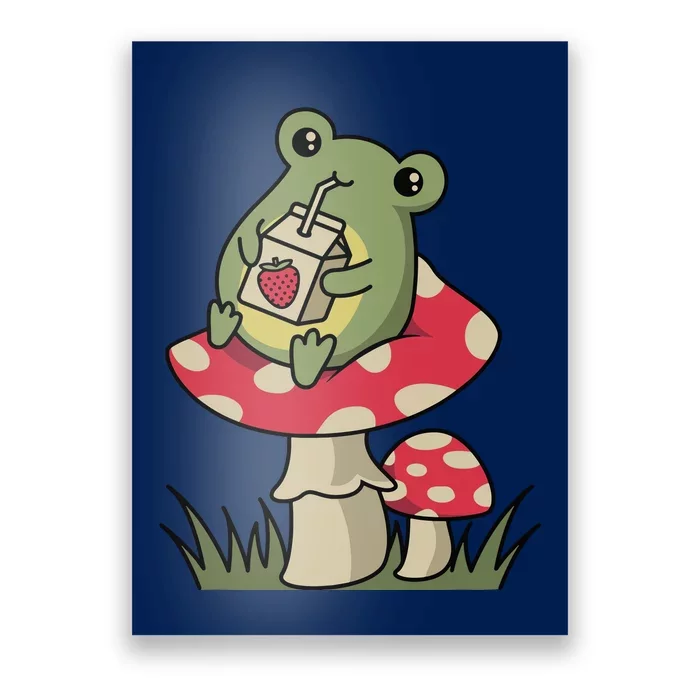 Cottagecore Aesthetic Mushroom Frog Goblincore Mycology Poster