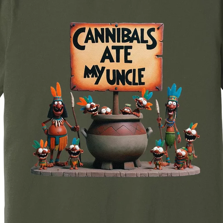 Cannibals Ate My Uncle Biden And Trump Political Satire Premium T-Shirt