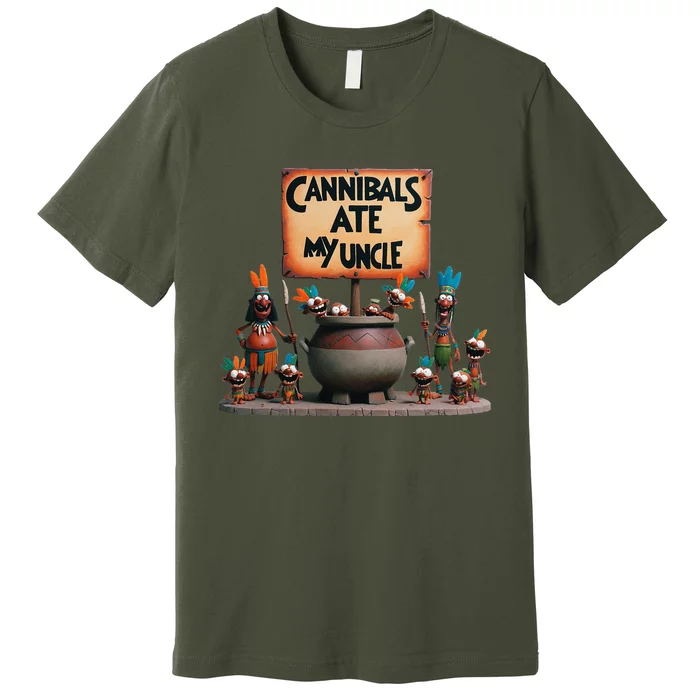 Cannibals Ate My Uncle Biden And Trump Political Satire Premium T-Shirt