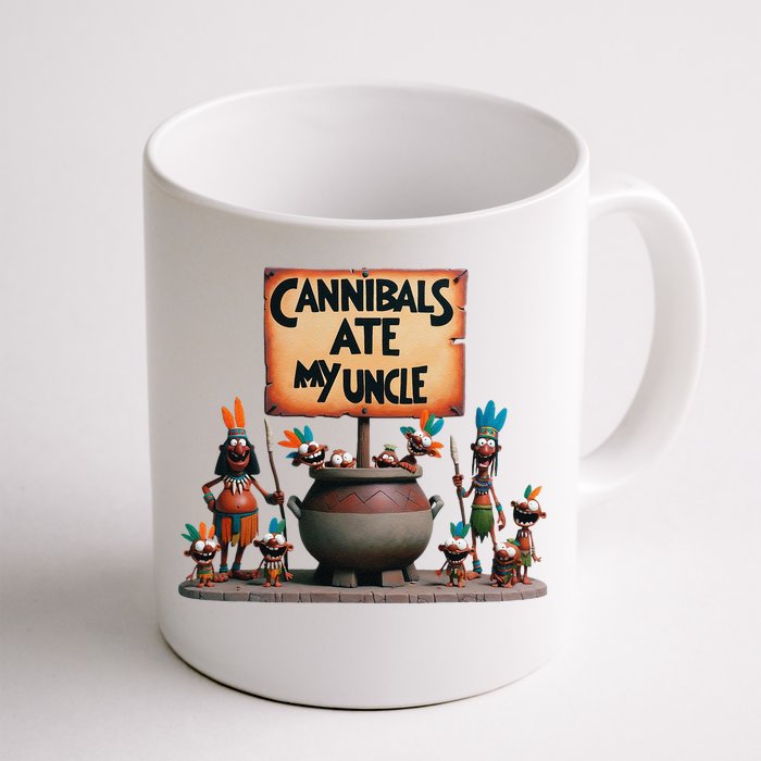 Cannibals Ate My Uncle Biden And Trump Political Satire Front & Back Coffee Mug