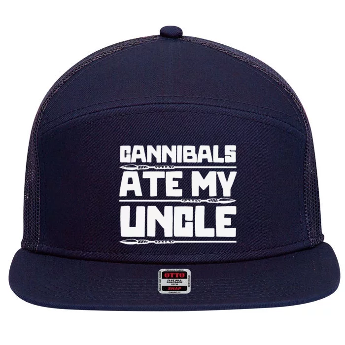 Cannibals Ate My Uncle Joe Biden Political Satire Trump 2024 7 Panel Mesh Trucker Snapback Hat