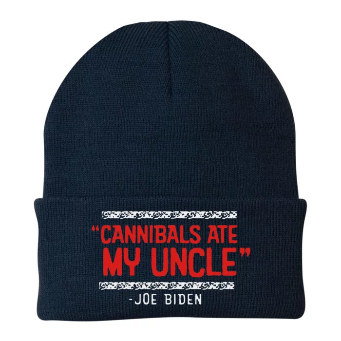 Cannibals Ate My Uncle Joe Biden Satire Trump 2024 Knit Cap Winter Beanie