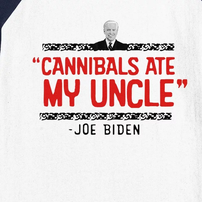 Cannibals Ate My Uncle Joe Biden Satire Trump 2024 Baseball Sleeve Shirt