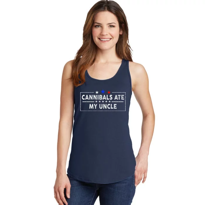 Cannibals Ate My Uncle Joe Biden Saying Funny Trump 2024 Ladies Essential Tank