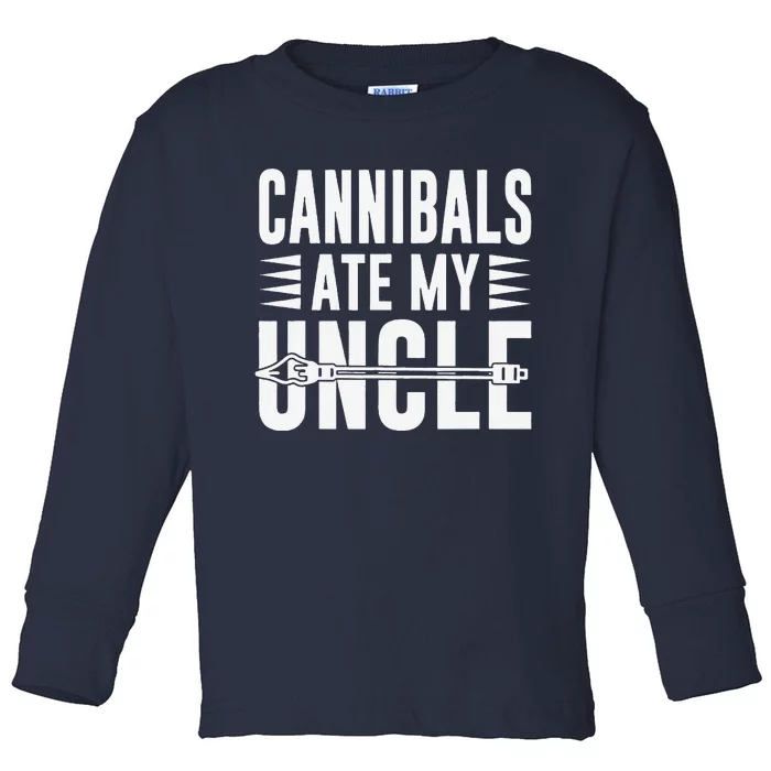 Cannibals Ate My Uncle Joe Biden Saying Funny Trump 2024 Toddler Long Sleeve Shirt