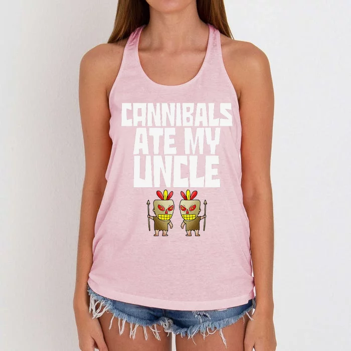 Cannibals Ate My Uncle Joe Biden Saying Funny Trump 2024 Women's Knotted Racerback Tank