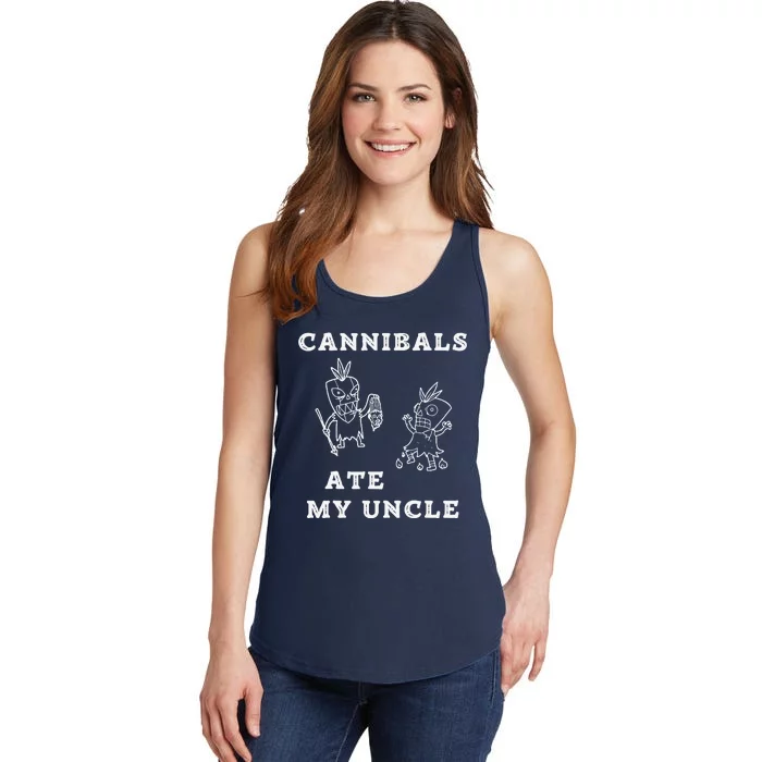 Cannibals Ate My Uncle Trendy Funny Current Ladies Essential Tank