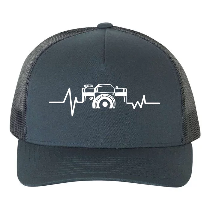 Camera Photographer Heartbeat Yupoong Adult 5-Panel Trucker Hat