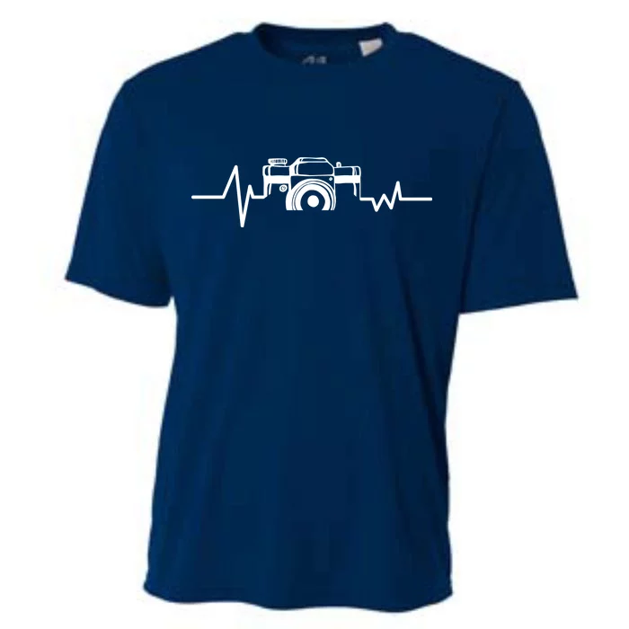 Camera Photographer Heartbeat Cooling Performance Crew T-Shirt