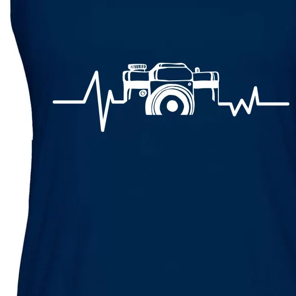 Camera Photographer Heartbeat Ladies Essential Flowy Tank