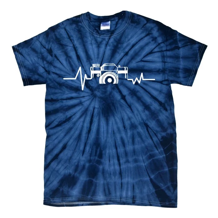 Camera Photographer Heartbeat Tie-Dye T-Shirt