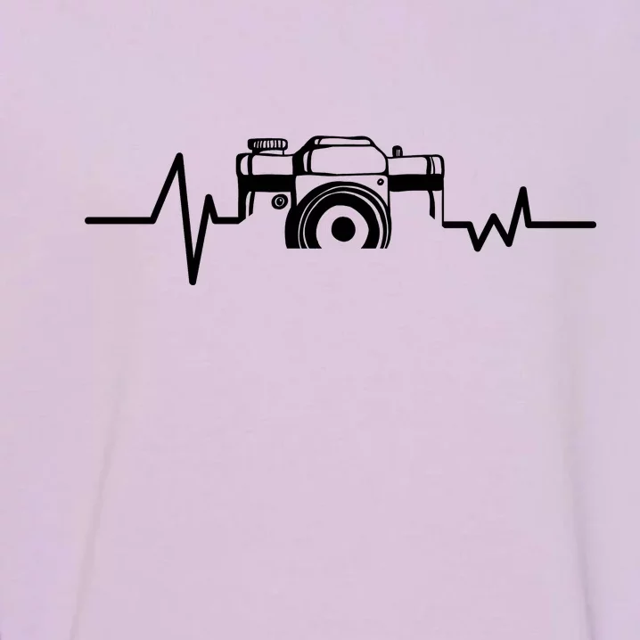 Camera Photographer Heartbeat Garment-Dyed Sweatshirt