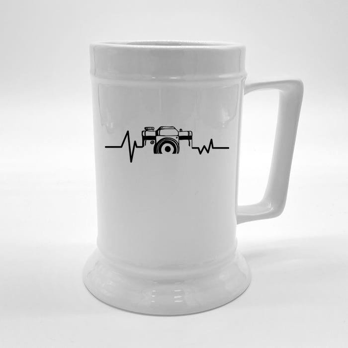 Camera Photographer Heartbeat Front & Back Beer Stein