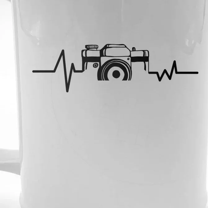 Camera Photographer Heartbeat Front & Back Beer Stein