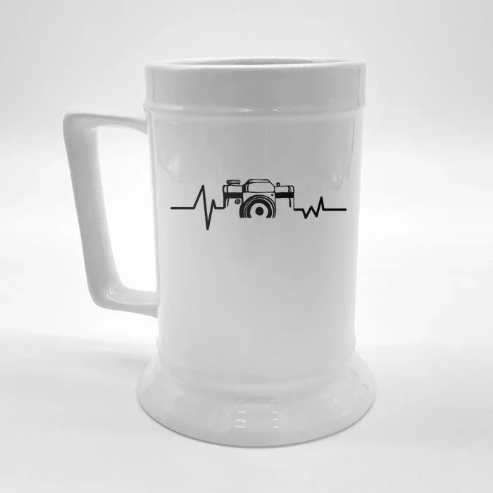 Camera Photographer Heartbeat Front & Back Beer Stein