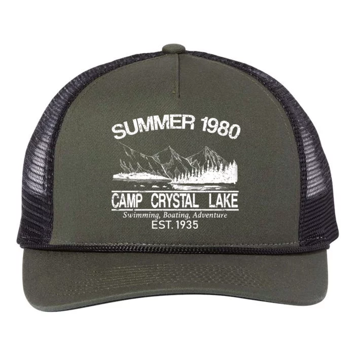 Camp Crystal Lake Retro Rope Trucker Hat Cap