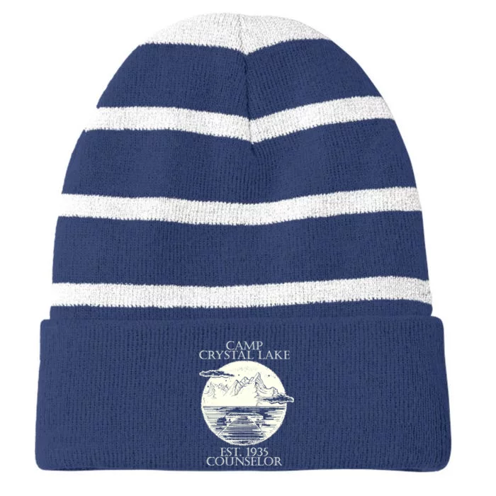 Camp Crystal Lake Counselor Striped Beanie with Solid Band