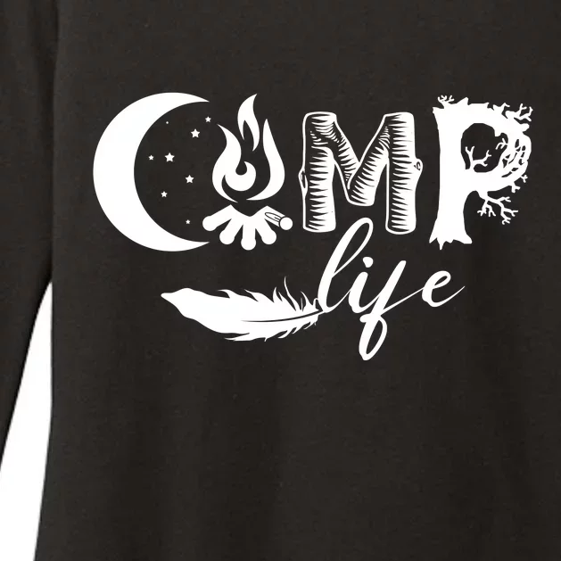 Camp Life Cute Camping Nature Logo Womens CVC Long Sleeve Shirt