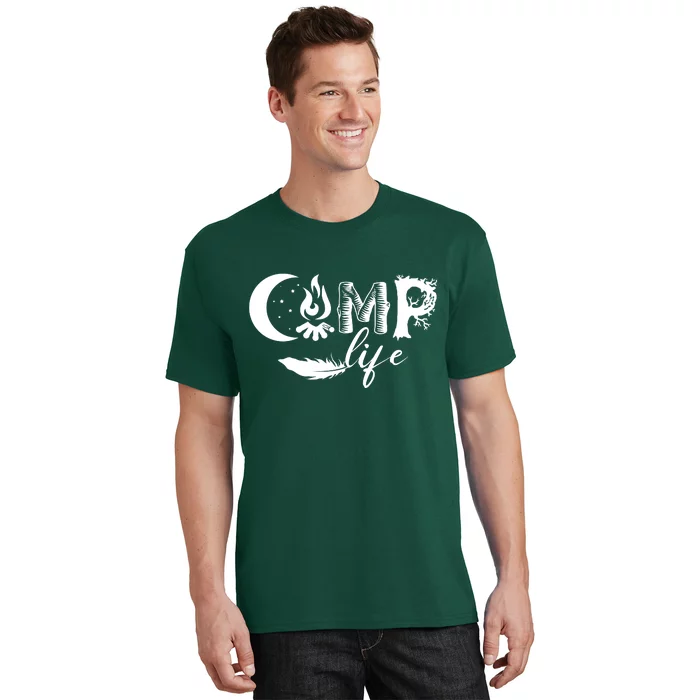 Camp Life Cute Camping Nature Logo T-Shirt