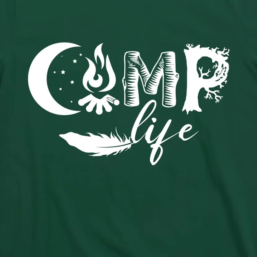 Camp Life Cute Camping Nature Logo T-Shirt