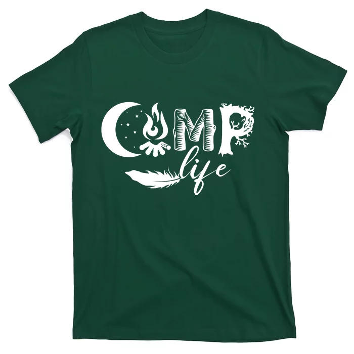 Camp Life Cute Camping Nature Logo T-Shirt