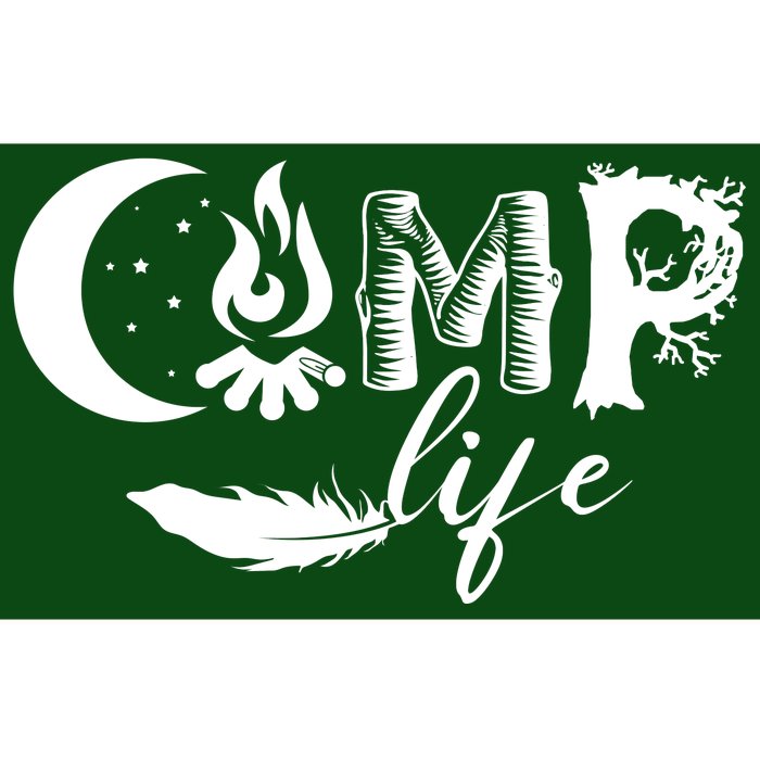 Camp Life Cute Camping Nature Logo Bumper Sticker