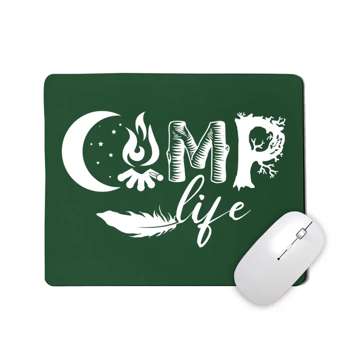 Camp Life Cute Camping Nature Logo Mousepad