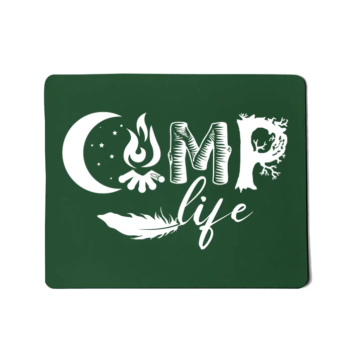 Camp Life Cute Camping Nature Logo Mousepad