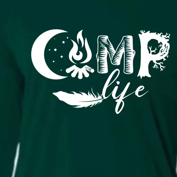 Camp Life Cute Camping Nature Logo Cooling Performance Long Sleeve Crew