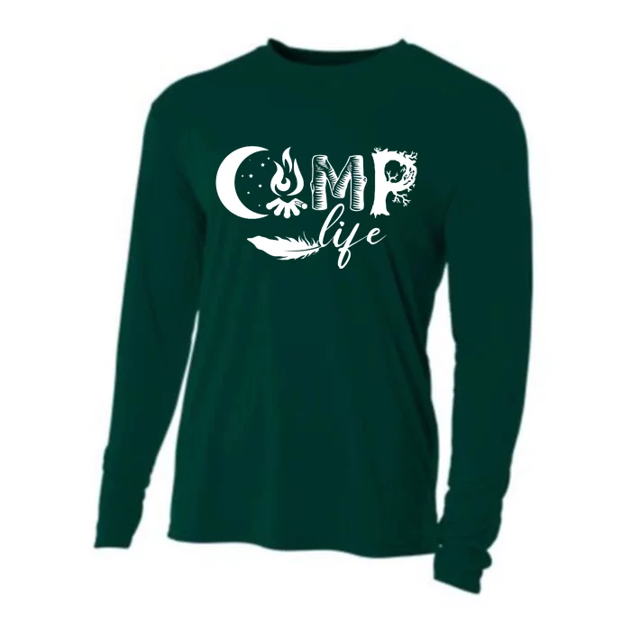 Camp Life Cute Camping Nature Logo Cooling Performance Long Sleeve Crew