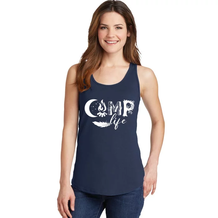 Camp Life Cute Camping Nature Logo Ladies Essential Tank