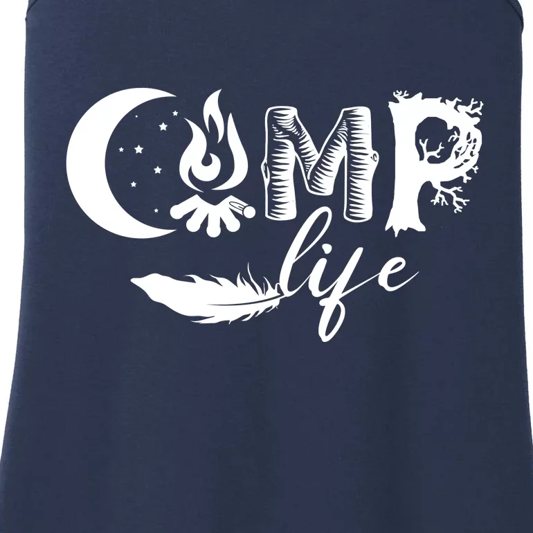 Camp Life Cute Camping Nature Logo Ladies Essential Tank