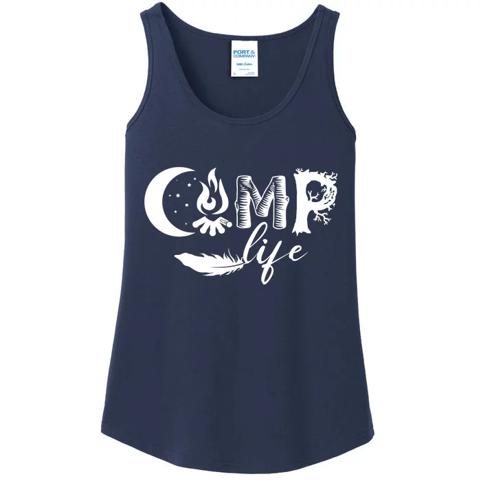 Camp Life Cute Camping Nature Logo Ladies Essential Tank