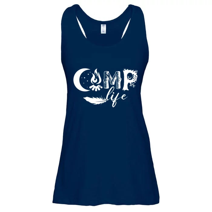 Camp Life Cute Camping Nature Logo Ladies Essential Flowy Tank