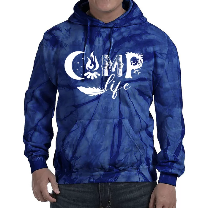 Camp Life Cute Camping Nature Logo Tie Dye Hoodie