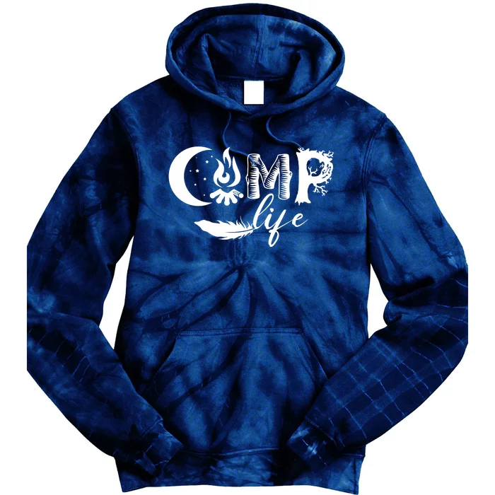 Camp Life Cute Camping Nature Logo Tie Dye Hoodie