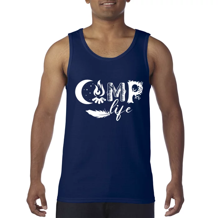 Camp Life Cute Camping Nature Logo Tank Top