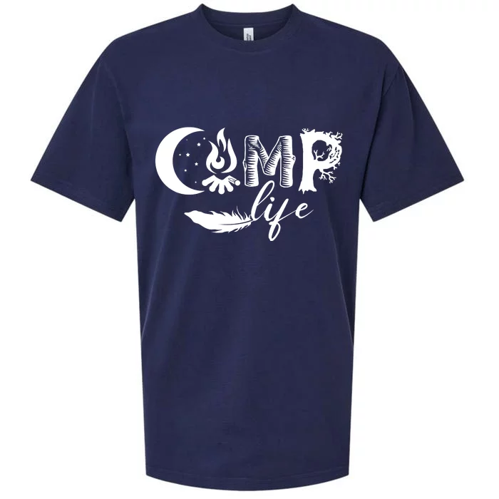 Camp Life Cute Camping Nature Logo Sueded Cloud Jersey T-Shirt