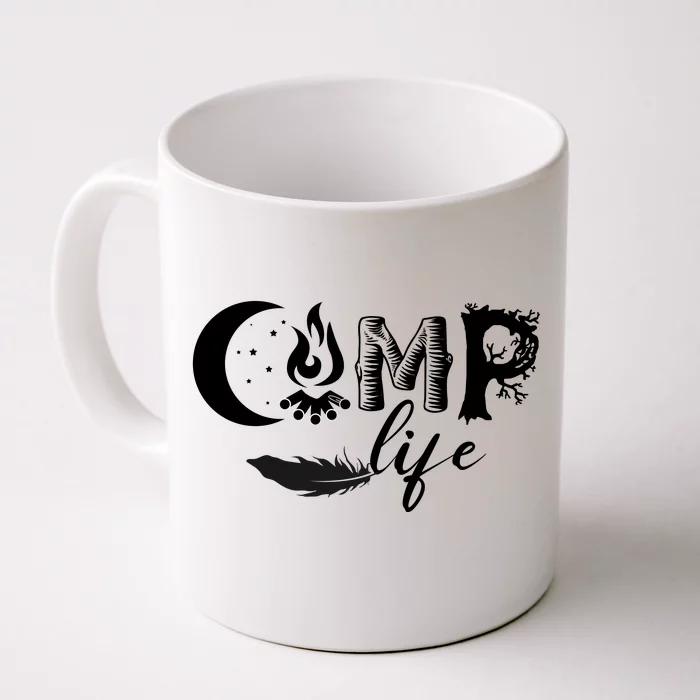 Camp Life Cute Camping Nature Logo Front & Back Coffee Mug