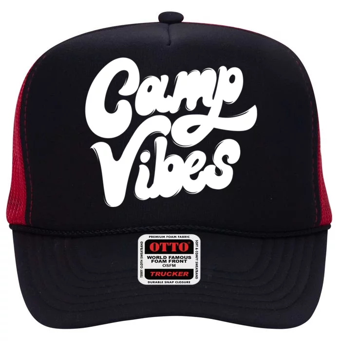 Camp Vibes High Crown Mesh Trucker Hat