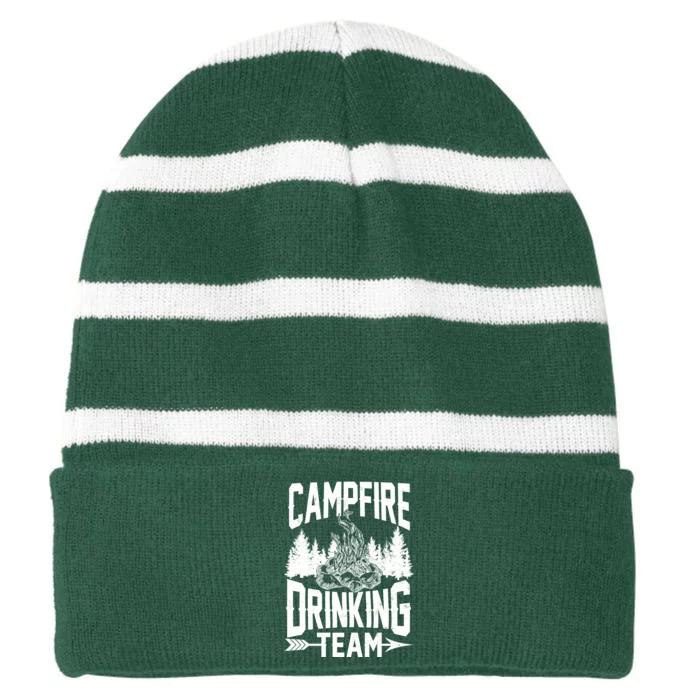 Campfire Drinking Team Striped Beanie with Solid Band