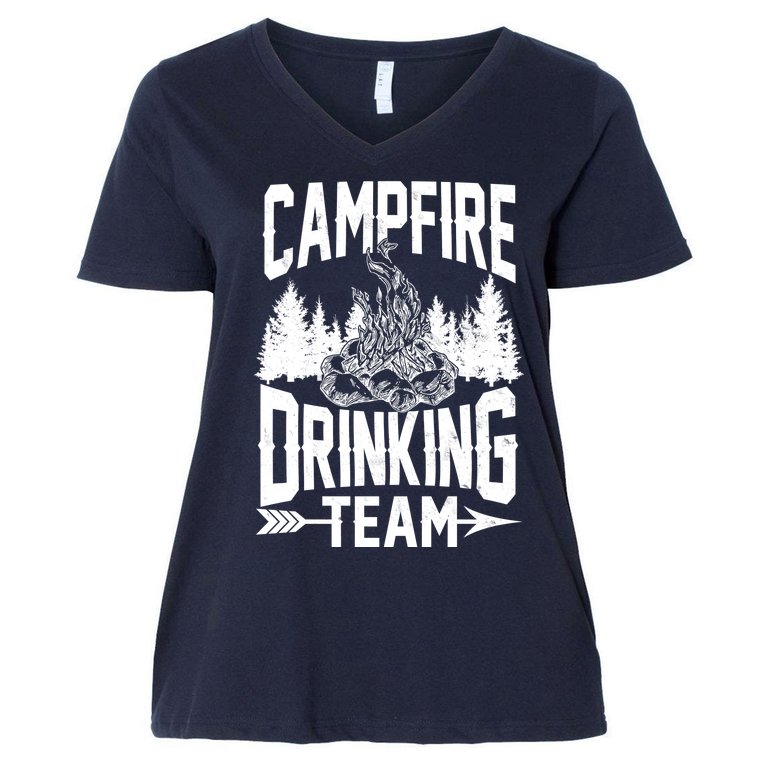 Campfire Drinking Team Women's V-Neck Plus Size T-Shirt