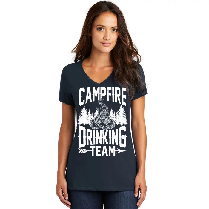 Campfire Drinking Team Women's V-Neck T-Shirt