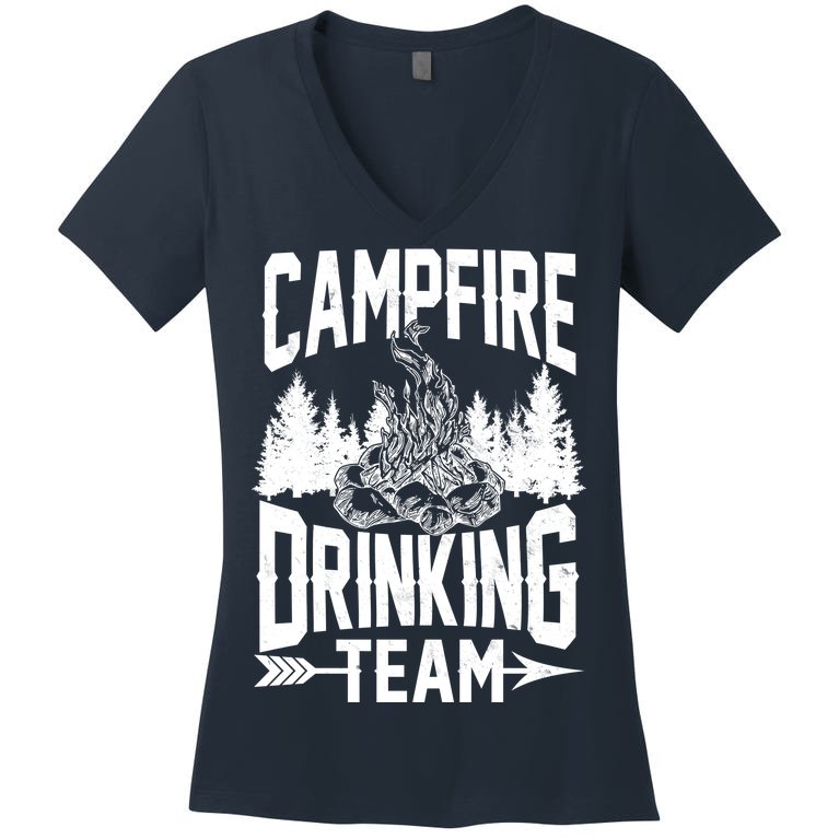 Campfire Drinking Team Women's V-Neck T-Shirt