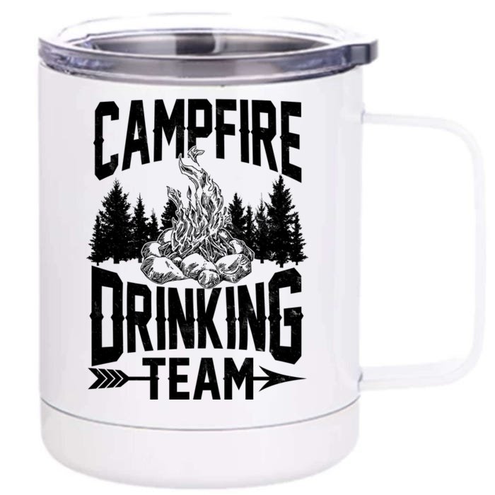 Campfire Drinking Team Front & Back 12oz Stainless Steel Tumbler Cup