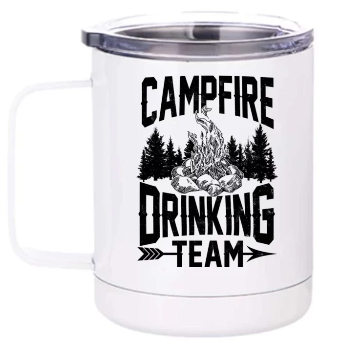 Campfire Drinking Team Front & Back 12oz Stainless Steel Tumbler Cup