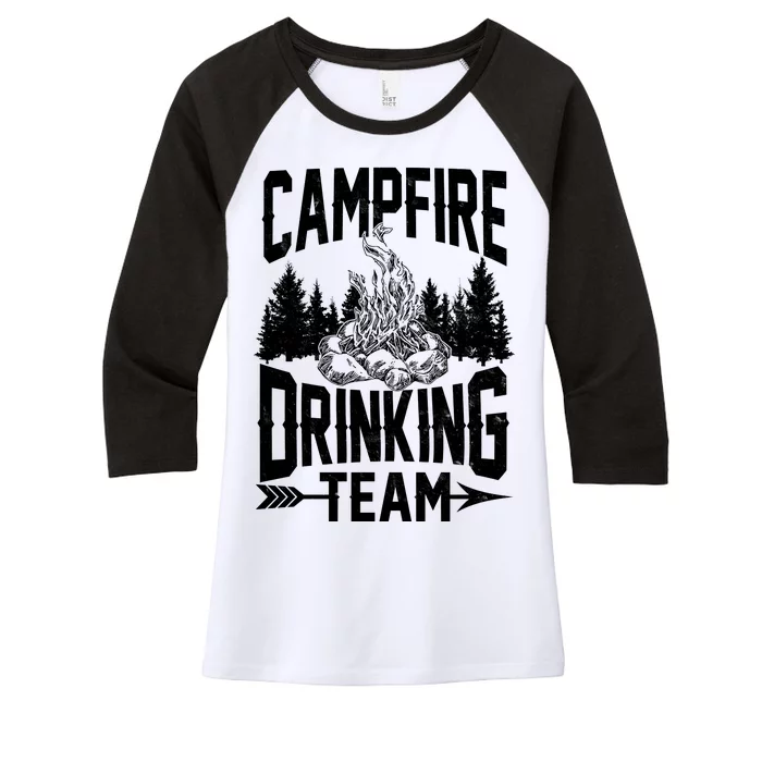 Campfire Drinking Team Women's Tri-Blend 3/4-Sleeve Raglan Shirt