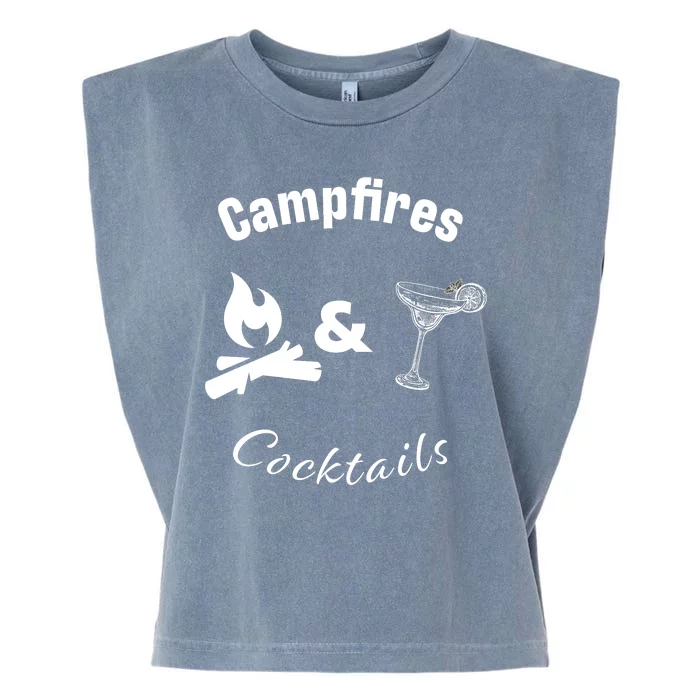 Campfires And Cocktails Garment-Dyed Women's Muscle Tee